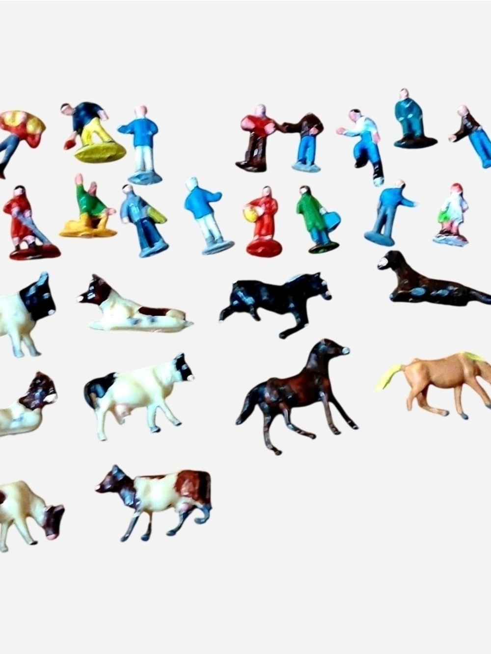 1960s Plastic Mini Farm Animal and People Bundle